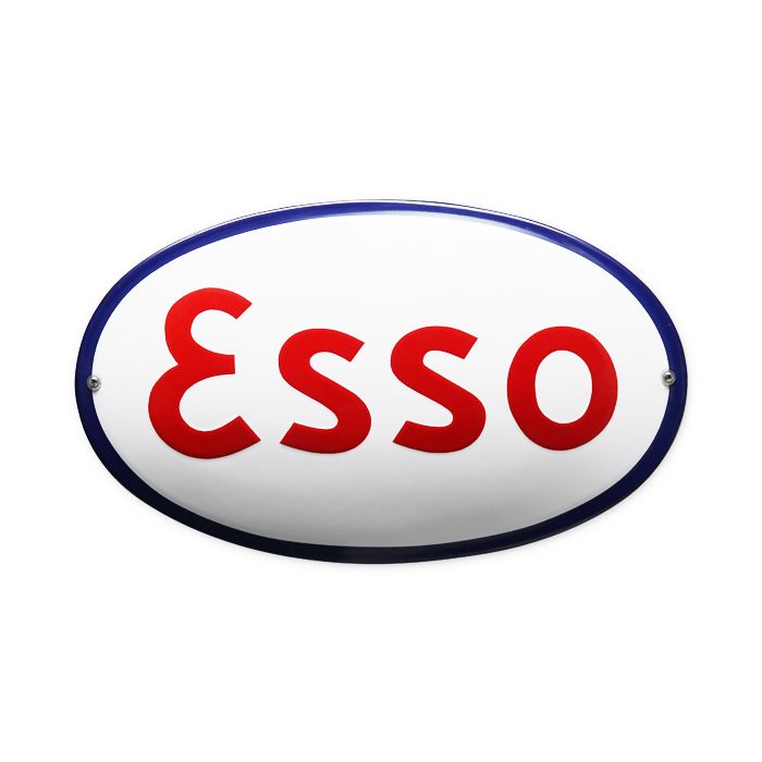 Emaille bord van het Esso logo | 30cm x 50cm | Emaillegigant.nl