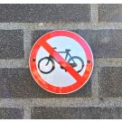 Forbidden to cycle prohibition sign