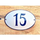 House number oval model with colored edge