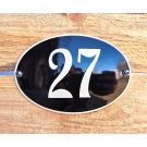 House number oval model with colored edge