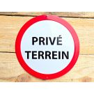 Metalen bord PRIVÉ TERREIN Ø20cm