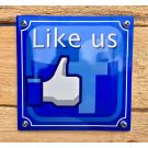 Like us on facebook enamel sign