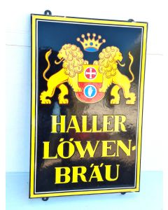 Haller Löwen Brau enamel sign old
