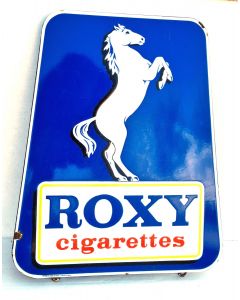 Roxy cigarettes enamel sign old