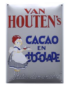 Van Houten's cacao en chocolade enamel sign