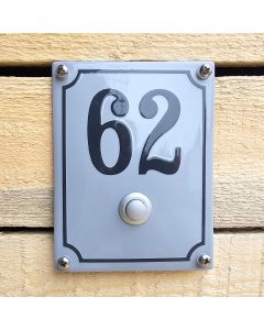 Doorbell with house number convex