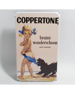 Coppertone enamel sign