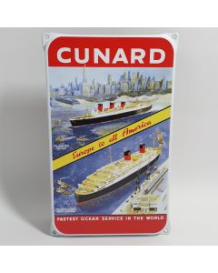 Cunard fastest enamel sign ear