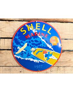 Shell marine enamel sign