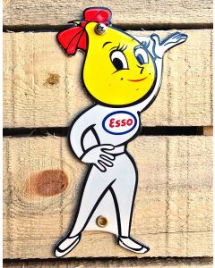 Vintage esso sign girl enamel sign