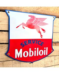 Mobiloil service sign enamel