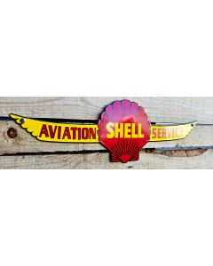 Vintage sign Shell Aviation enamel sign