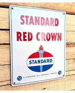 Standard Red Crown oil company sign enamel flat