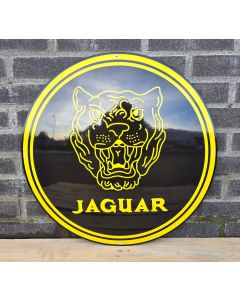 Jaguar enamel sign round