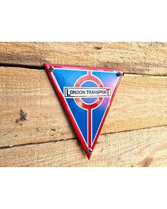 "London transport" triangle enamel sign