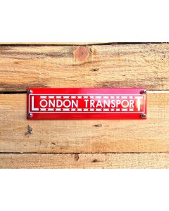 London transport enamel sign red