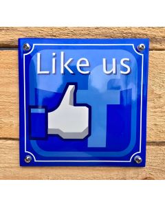 Like us on facebook enamel sign