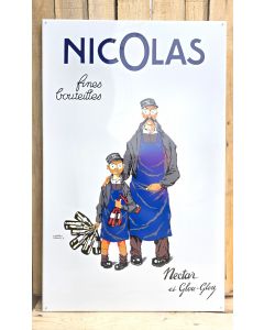 Nicolas Nectar et Glou-Glou enamel sign XL