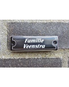 Name plate sign curved with border + frame